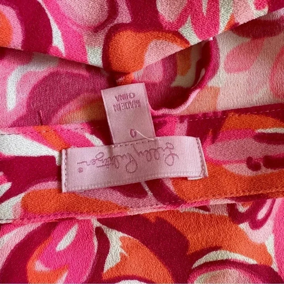 Lilly Pulitzer Ivy Crop Top Pink Pout Mango Salsa‎ Size 0 - Picture 2 of 8